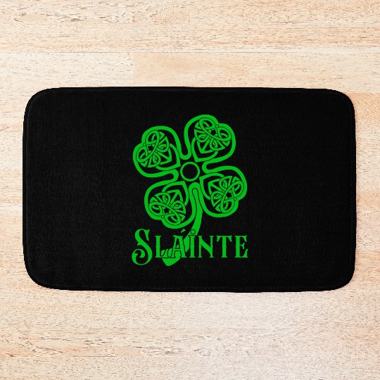 Slainte St Patricks Day Irish Cheers Good Health Bath Mats