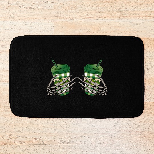 Skeleton Hand Patricks day Graphics Bath Mats