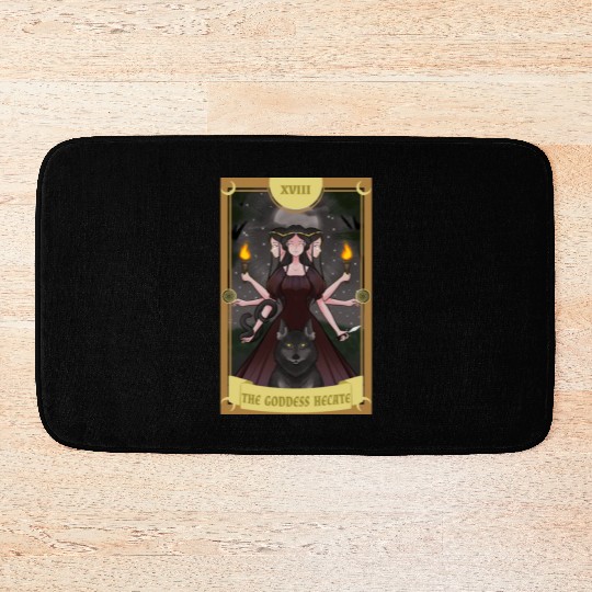 Anime Tarot Card Goddess Hecate Occult Gothic Witc Bath Mats