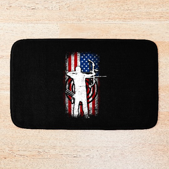 Usa Patriotic American flag 4th of July Archery Bath Mats