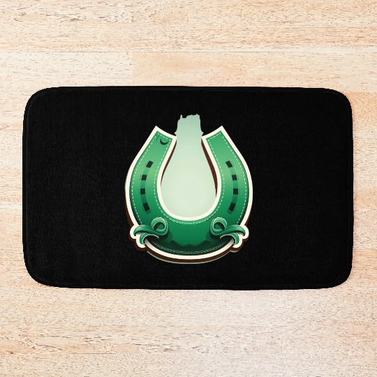 A horseshoe for good luck T--Bath Mats