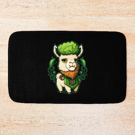 Sweet St Patrick's Day Lama Bath Mats