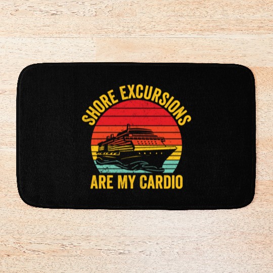 Funny Cruising Cruiser Cruise Ship Retro Bath Mats