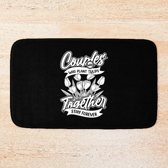 Tulip Gardening Couple Bath Mats