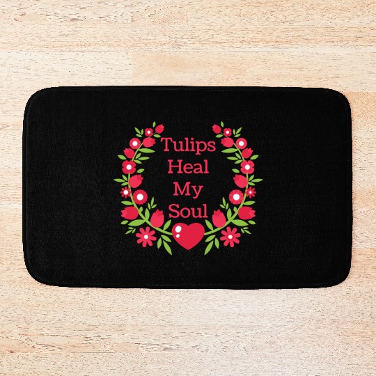 Tulip Gardening Hearts Bath Mats