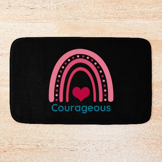 Courageous Viva Magenta Boho Rainbow Bath Mats