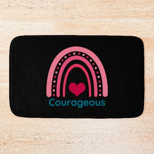 Courageous Viva Magenta Boho Rainbow Bath Mats