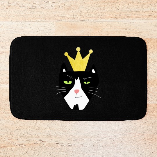 The Cat With The Royal Crown, King Of Cat. Bath Mats