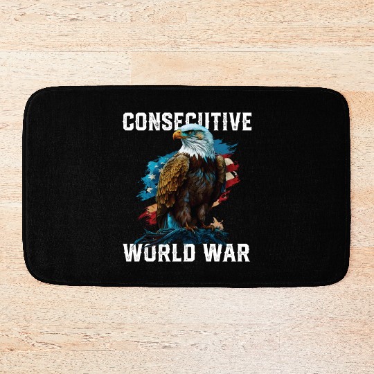 Consecutive World War American Veteran USA Fourth Bath Mats