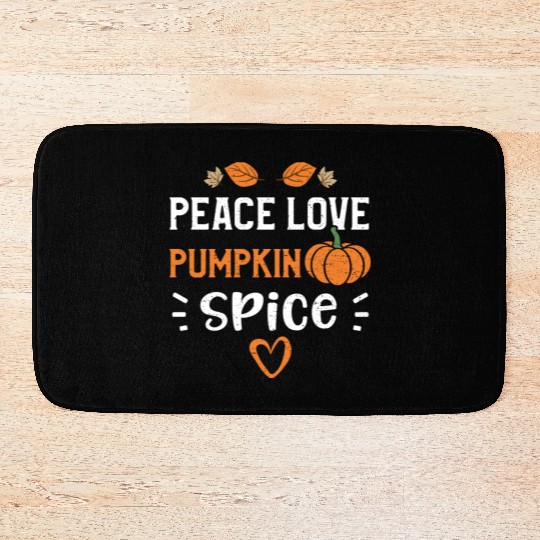 Peace Love Pumpkin Spice - Pumpkin Bath Mats