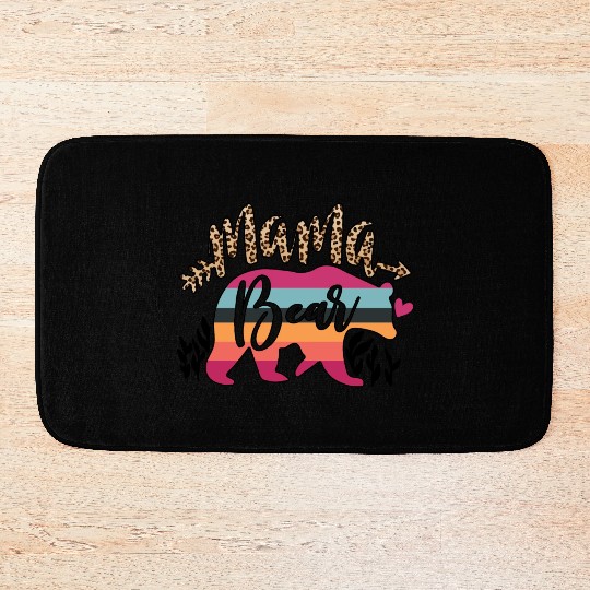 Mama Bear flowers Gift for Mother's day Bath Mats