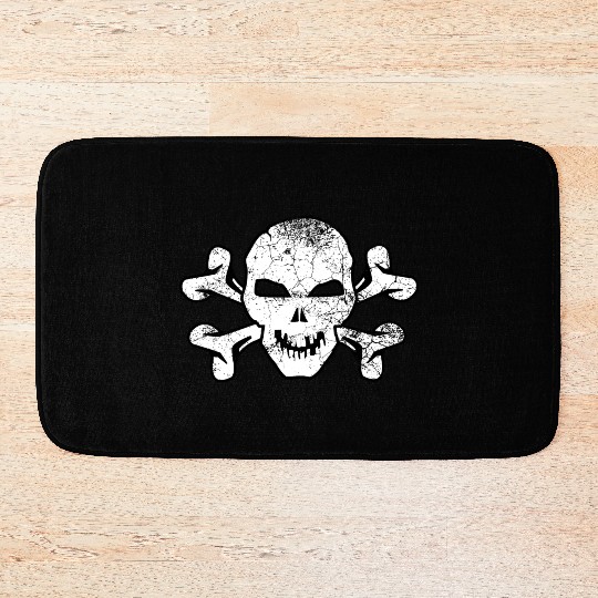Cracked Skull And Crossbones Bath Mats