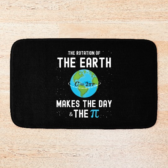Earth day and Pi day gift for math teachers 2023 Bath Mats