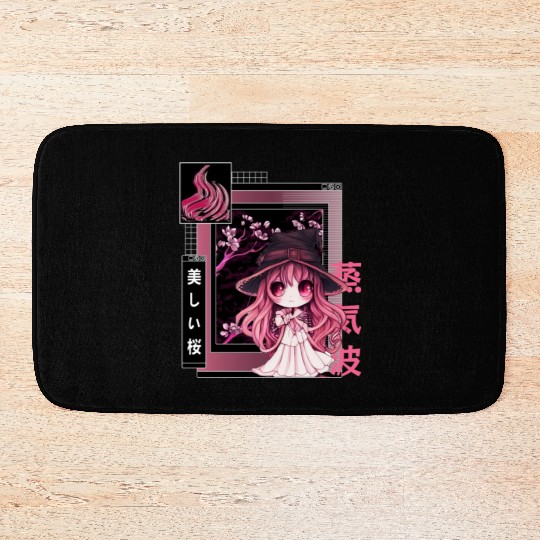 Witch Chibi Japanese Vaporwave Aesthetic Pastel Go Bath Mats
