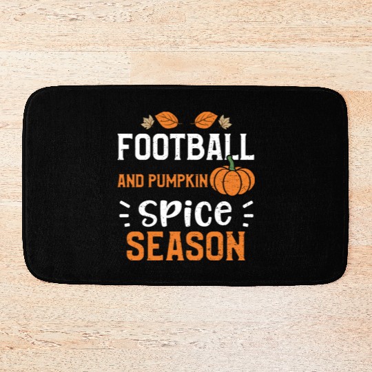 Football And Pumpkin Spice Season Bath Mats