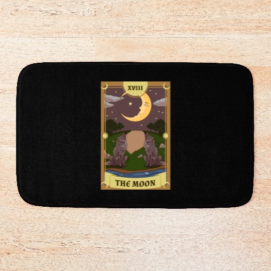 Anime Tarot Card The Moon Occult Witch Bath Mats