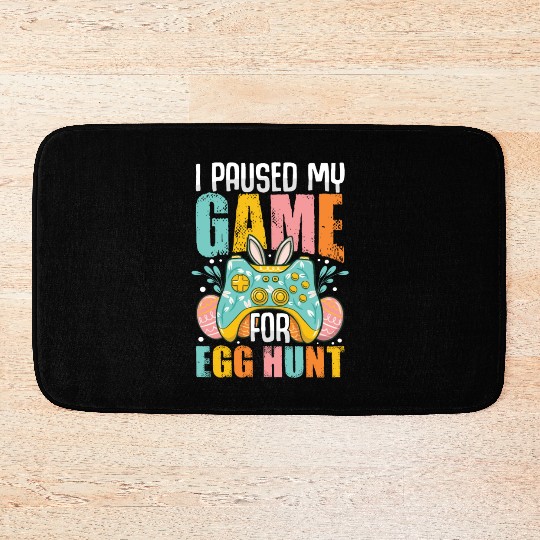 Happy Easter Motif Easter Eggs Funny Easter Bunny Bath Mats