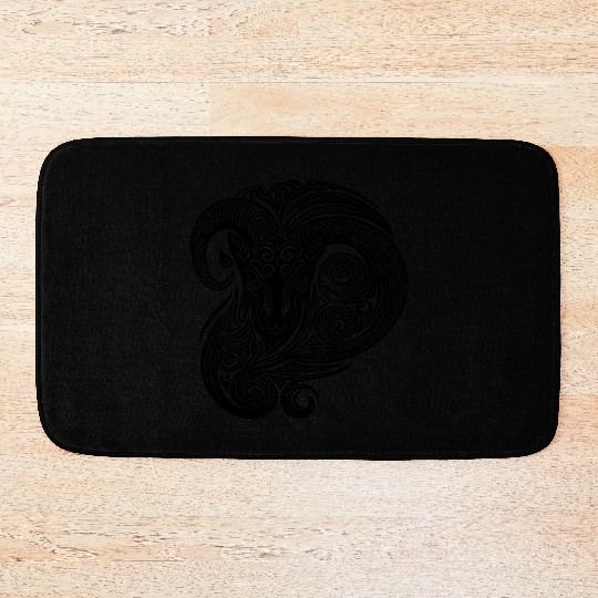 Elegant Capricorn Vintage T Tattoo Bath Mats