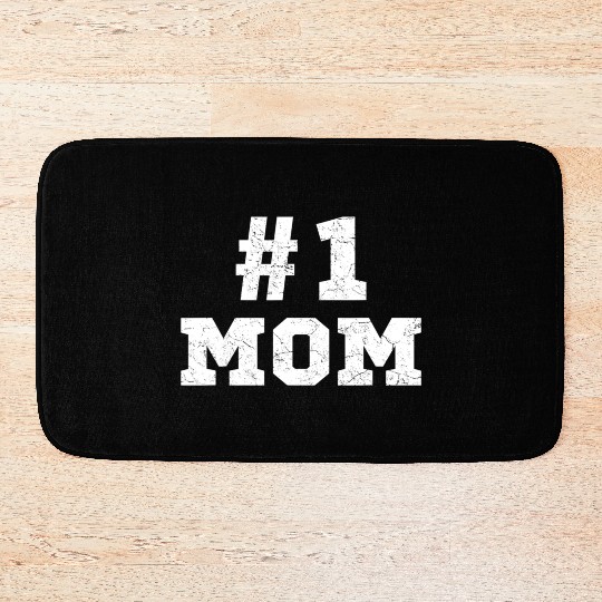 Mother's Day Gift For Mom Funny Number 1 Mom Birth Bath Mats