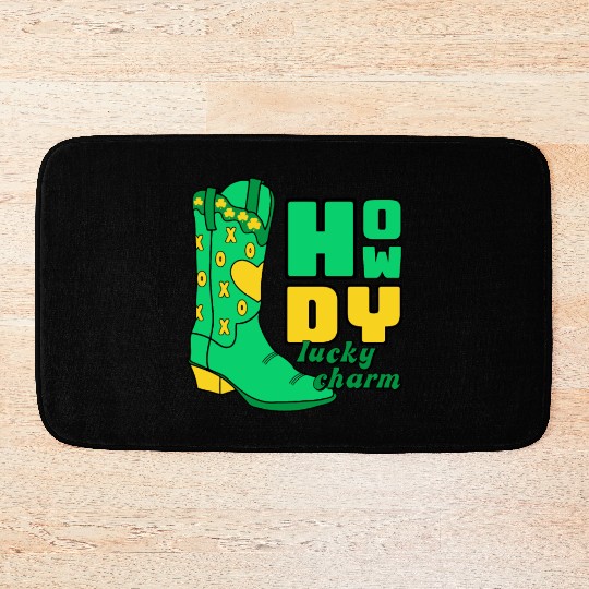 Howdy Lucky Charm St Patrick Day Apparel Bath Mats