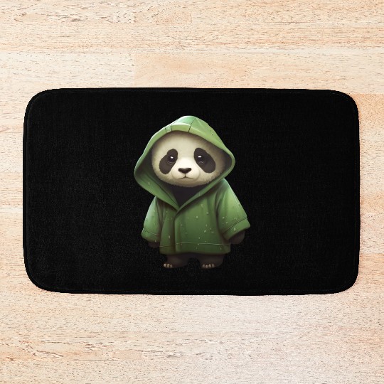 The panda in the green Bath Mats