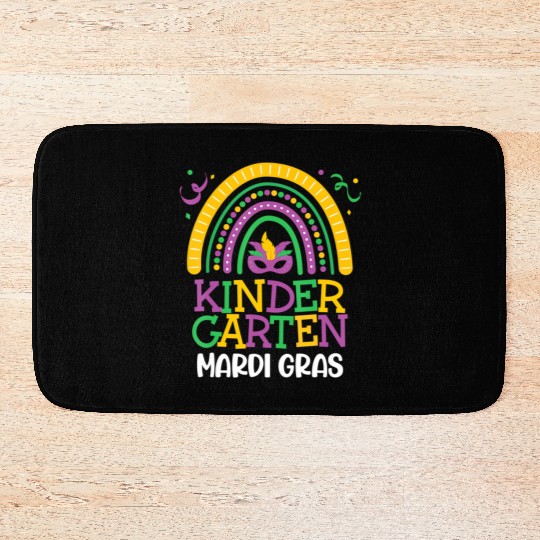 Cute Boho Rainbow Mardi Gras Kindergarten Teacher Bath Mats