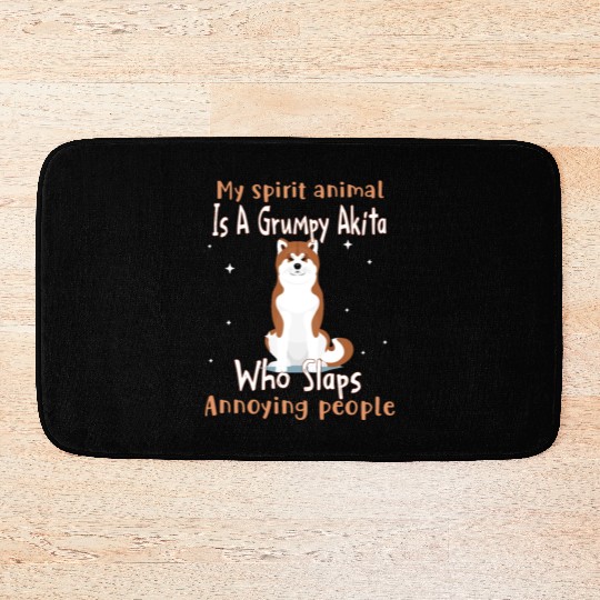 My Spirit animal Is A Grumpy Akita Bath Mats