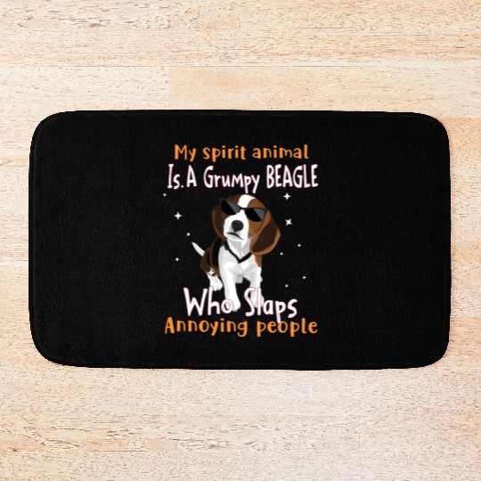 My Spirit animal Is A Grumpy Beagle Bath Mats