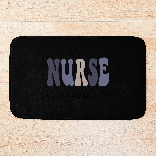 NICU Nurse Neonatal Baby Nurse Squad Purple Design Bath Mats