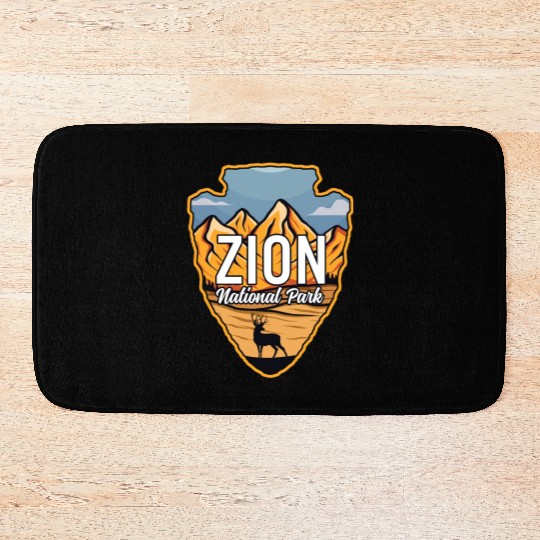 Zion US National Park Arrowhead Deer Mountains Bath Mats