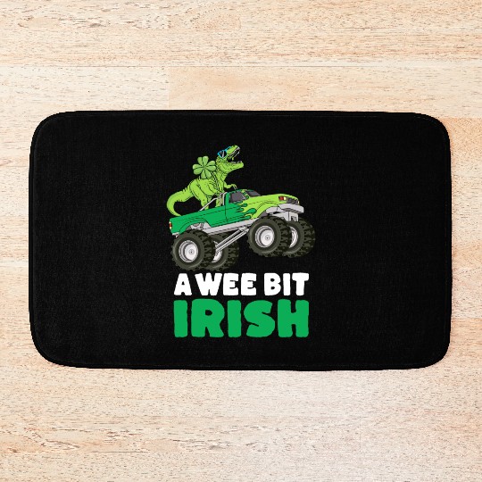 St Patricks Day A Wee Bit Irish T-Rex Truck Bath Mats