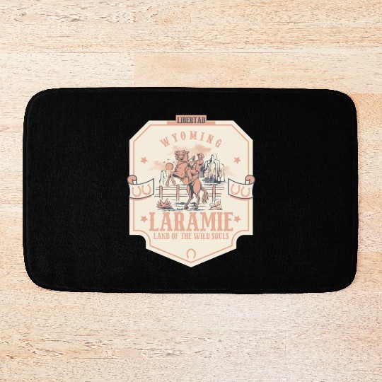 laramie wyoming wild west town Bath Mats