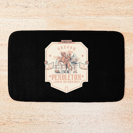 pendleton oregon wild west town Bath Mats