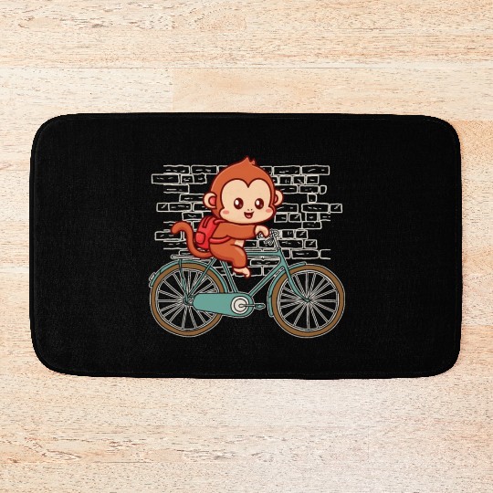 Monkey Bicycle Bath Mats