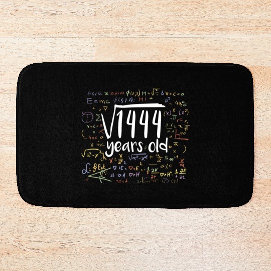 38th Birthday Square Root of 1444: 38 Years Old Bath Mats