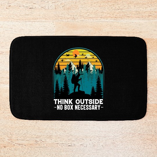 Think Outside No Box Hiking Nature Camping Bath Mats