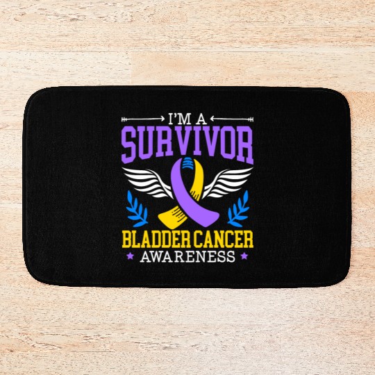 Bladder Cancer Survivor Bladder Cancer Awareness Bath Mats