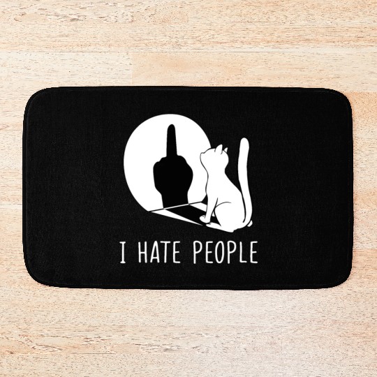 Grumpy Kitten Cats I Don't Like People Cat I Hateb Bath Mats