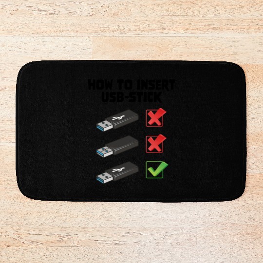 How To Insert USB Stick Funny Programmer Meme Bath Mats