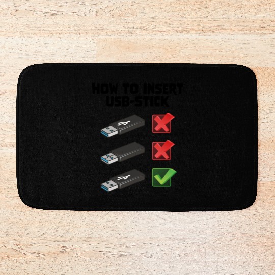 How To Insert USB Stick Funny Programmer Meme Bath Mats