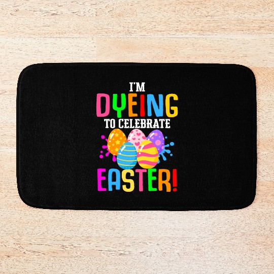 Easter Colorful Egg Dye Rabbit Egg Hunt Bath Mats
