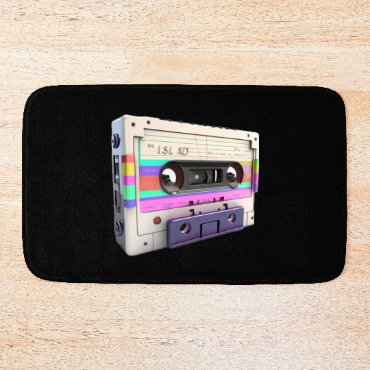 80s Music Cassette Tape : 3D, Neon, 80s songs Bath Mats
