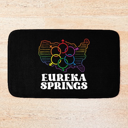 Eureka Springs Pride Flag Pride Month LGBTQ Flag Bath Mats