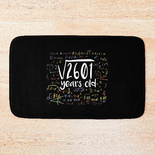 51st Birthday Square Root of 2601: 51 Years Old Bath Mats