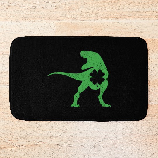 Tyrannosaurus T Rex Dinosaur St Patricks Day Irish Bath Mats