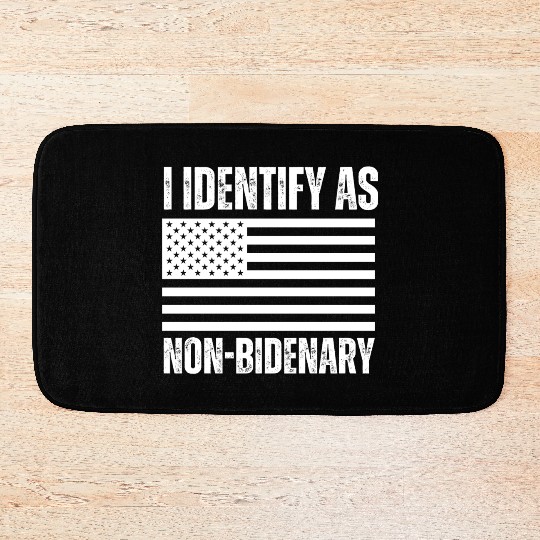 vintage american flag patriots i identify as non-b Bath Mats