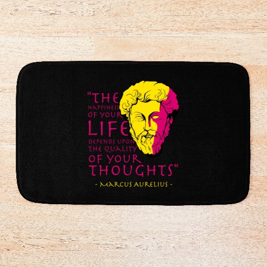Marcus Aurelius Stoic Philosophy Quote Bath Mats