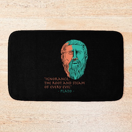 Plato Stoic Philosophy Quote Bath Mats