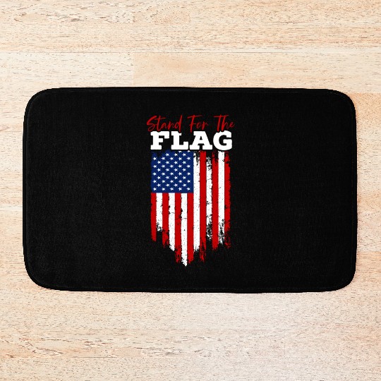 Stand For The Flag Veteran USA Flag Memorial Day Bath Mats