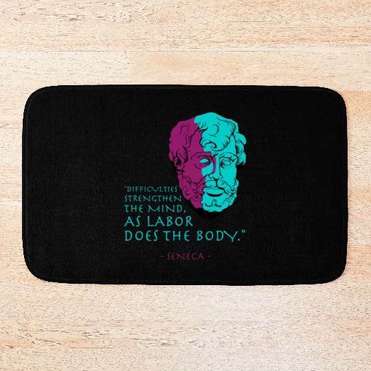 Seneca Stoic Philosophy Quote Bath Mats